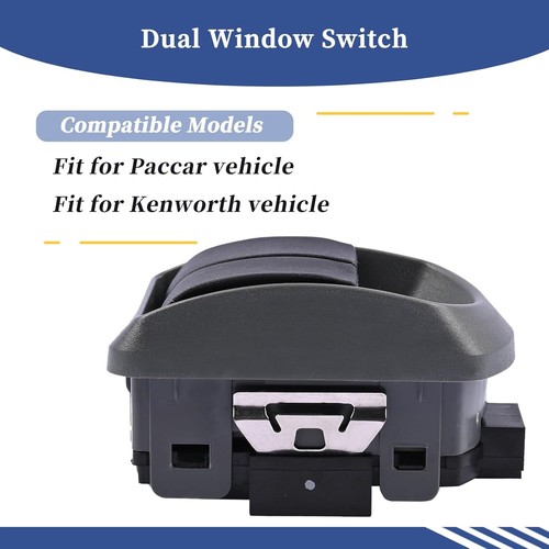 New Dual Window Switch p/n Black P27-1069 Compatible with PACCAR/Kenworth Truck - Picture 2 of 14