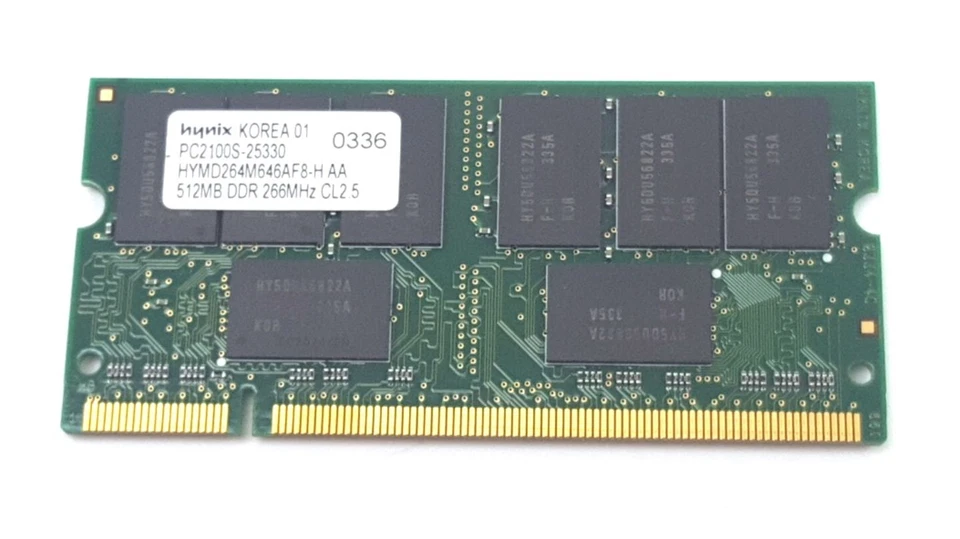 Hynix 512MB PC2-100S DDR2 266MHz So-Dimm Laptop Memory HYMD264M646AF8-H - Image 2 of 2