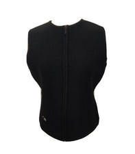Vintage Cb Sports Vest Black 100% Wool Full Zip Womens Size S. 4l