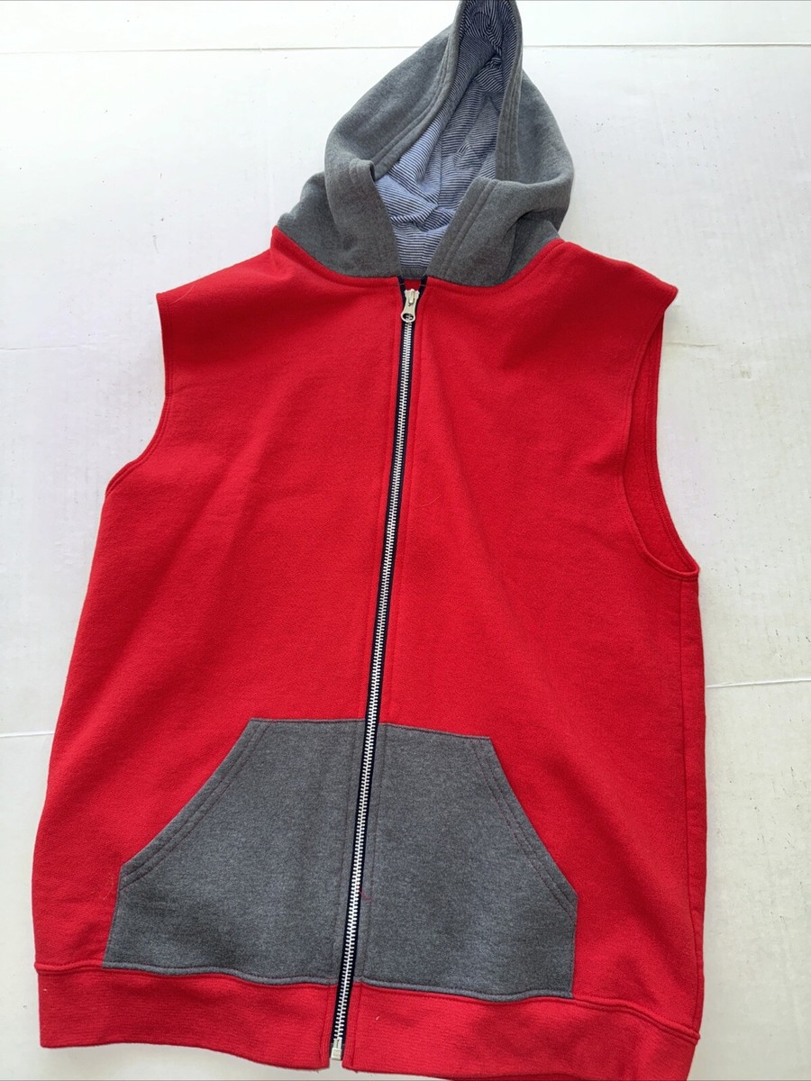 Fruit Of The Loom Boys Hoodie Sleeveless Color Red And Gray Size XXL Zip Up
