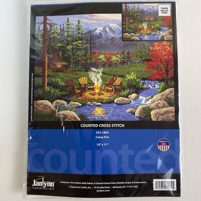 Janlynn Needlecraft ''Camp Fire'' Counted Cross Stitch Kit 160962 Unopened 14x11 