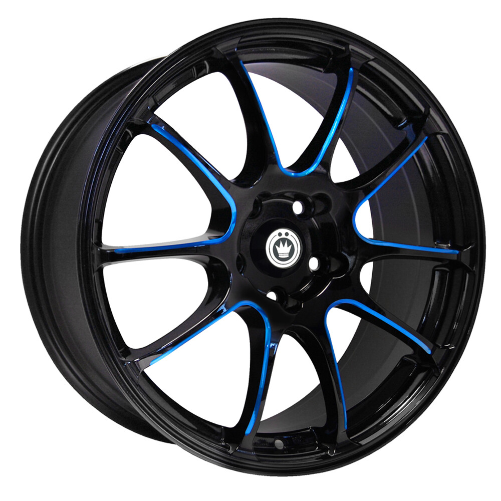 KONIG Illusion Rim 17X7 5X100 Offset 40 Black/Ball Cut Blue (Quantity of 1)