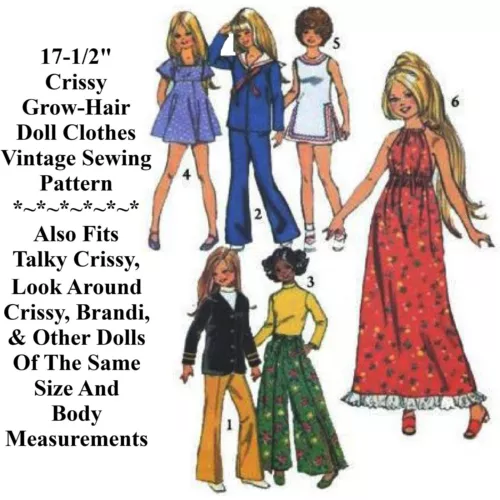 17-1/2" Crissy Grow-Hair Doll Clothes Sewing Pattern
