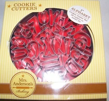 Mrs Anderson;s  Alphabet Cookie Cutters 1" Size in Metal Tin