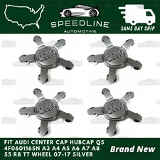 Audi 135mm Silver Chrome Wheel Rim Spyder Center Hub Caps 4PC Set 4F0601165N OE