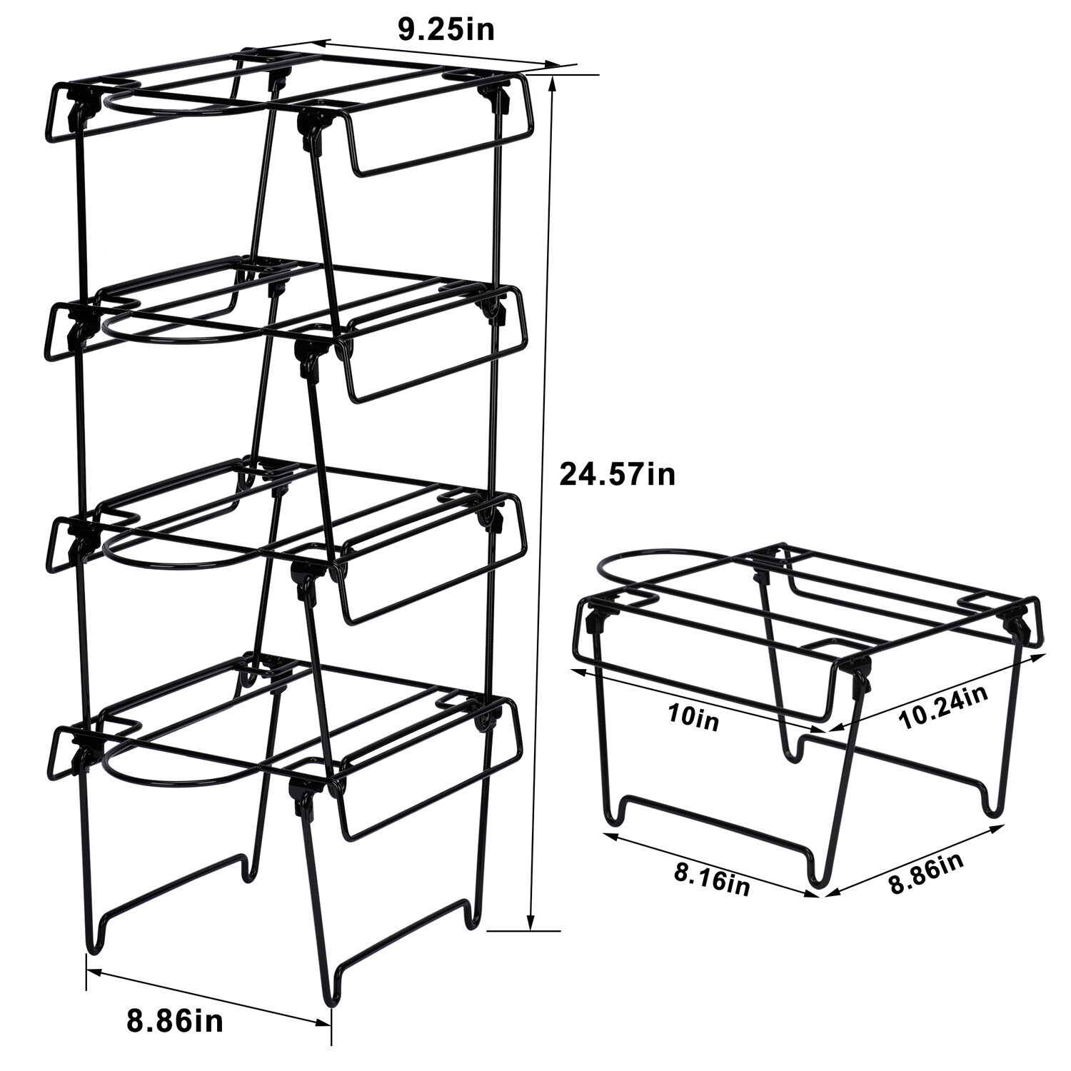 4 Tier Wire Countertop Hat Display Stand Cap Hat Rack for Hat Retail