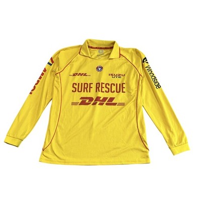 DHL Surf Rescue Men's Long Sleeve Jersey Shirt Yellow Size Medium Ampol