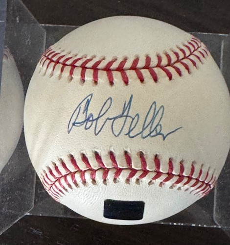 2001 TOPPS ARCHIVES RESERVE BOB FELLER HOF AUTOGRAPHED BASEBALL AUTO