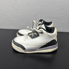 Air Jordan AJ3 Retro TD Toddler Cement Grey Shoes DM0968-106 Size 8c Sneakers
