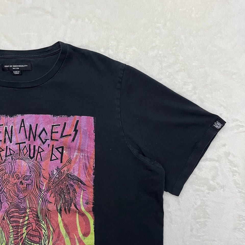 Cult of Individuality 衬衫男式 2XL 黑色堕落天使世界巡回演唱会 69 图形 — 第 3/4 张图片
