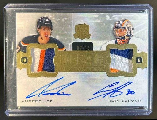 2023-24 The Cup Anders Lee Ilya Sorokin Signature Patches Dual Auto #2/15