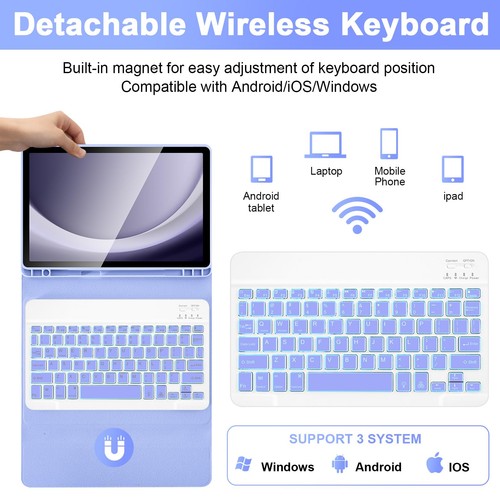 Funda Teclado Retroiluminada con Ratón para Samsung Galaxy Tab A9+ / A9 Plus 11 Pulgadas... - Imagen 5 de 8