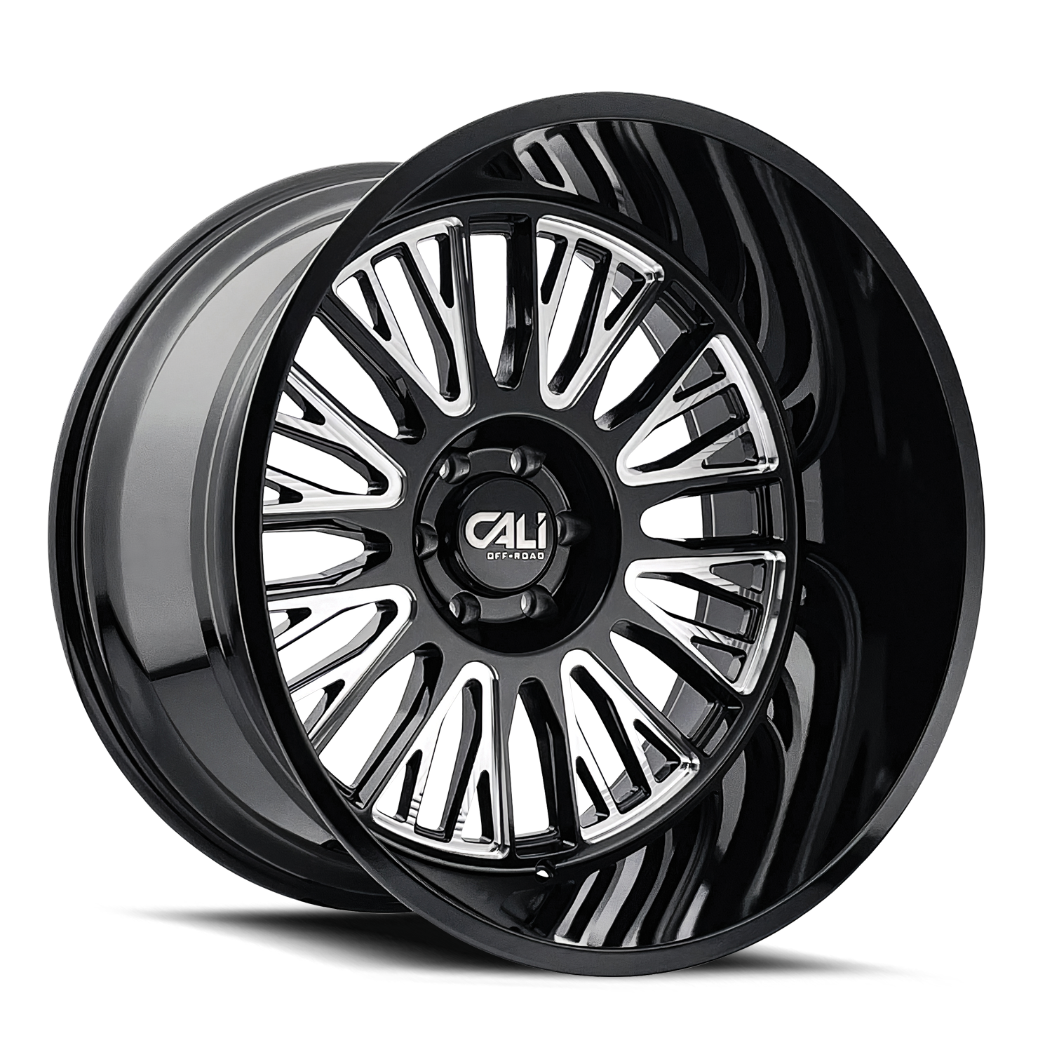 Set of 4 - CALI OFF-ROAD VERTEX 9116 BLACK MILLED 26X14 6-139.7 -76MM 106MM
