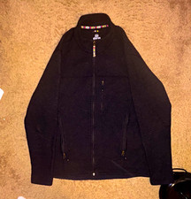 Sherpa Men's Black Full-Zip Fleece Jacket w/ Pockets Stand-Up Collar M/L No Flaw