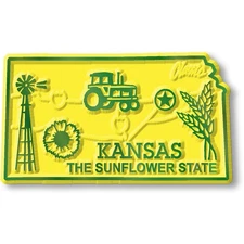 Kansas Small State Magnet by Classic Magnets, 2.2" x 1.3"