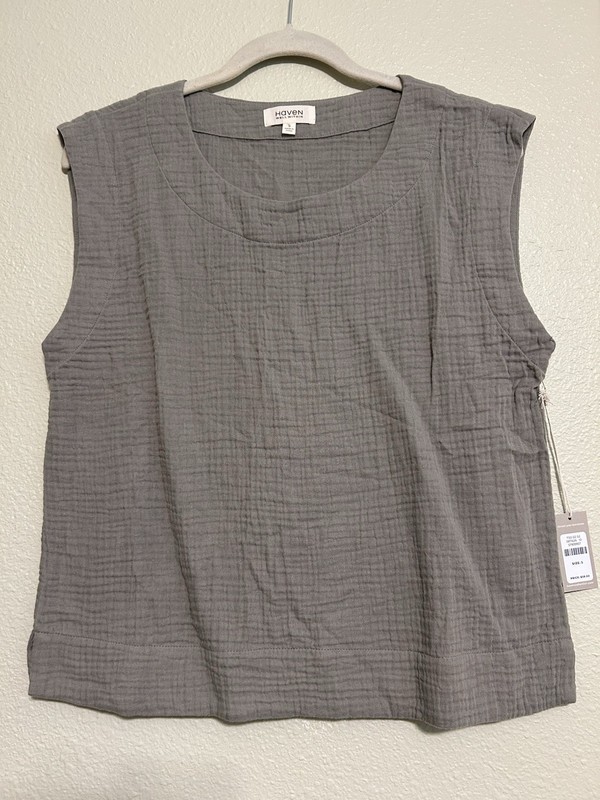 Haven Well Within Sleeveless Sage Green Cotton Gauze Shell Size Small NWT 