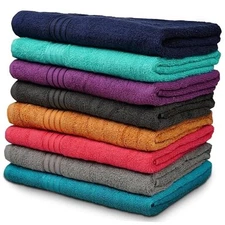  Premium Multicolor Bath Towels Set of 8 Bath Towels, 8 Pack (27"x54") Assorted
