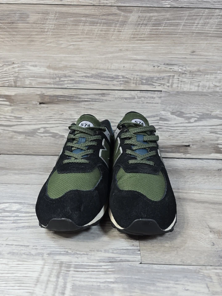 Zapatillas deportivas New Balance 574 para niños talla 7 negras verdes de gamuza con cordones Foto 4 de 4