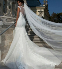 Ivory Long Bridal Veil Wedding Veil with Comb Cathedral NEW