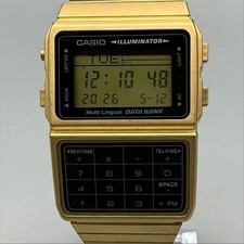 Casio 3228 DBC-611G Mens Watch 32mm Gold Tone Data Bank Calculator