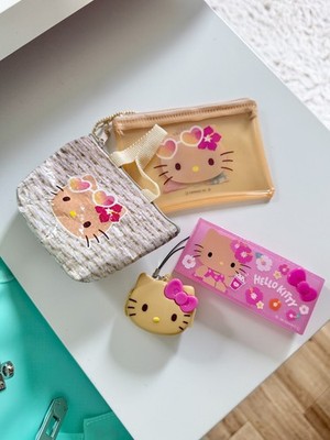Hello Kitty Tanned Collection Mini Pouch Accessory Case Keychain Sanrio Japan