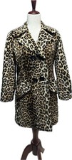Vintage 1960  s Leopard Faux Fur Coat ILGWU Union Made USA Women  s Small Mod Glam
