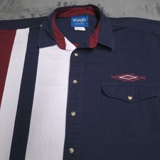 Vtg 90s Wrangler Aztec XL Pearl Snap Western Rockabilly Shirt Rodeo Colorblock