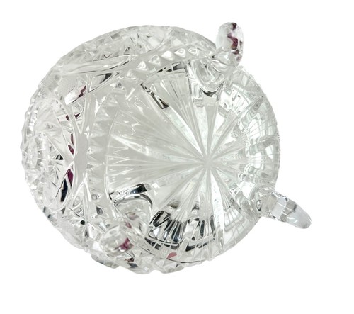 Bohemian Czech Crystal 3-Toed Centerpiece Bowl Pinwheel Vintage - Picture 3 of 6