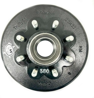8-6.5'' Bolt Circle 12'' Grease Trailer Hub/Drum with 5/8'' Studs 8,000 lbs. Axle