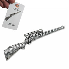Spilla pistola fucile da caccia distintivo peltro cannocchiale markman spilla...
