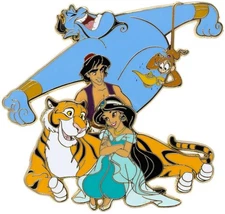 DISNEY PALM ALADDIN CLUSTER LE 300 JUMBO PIN JASMINE, GENIE, RAJA, ABU