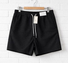Hollister Swim Trunks Black Quick-Dry Built-In Lining Elastic Waist Men's XL