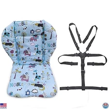 Twoworld Baby High Chair Cushion Liner - Soft Pad Cover with 5-Point Harness,