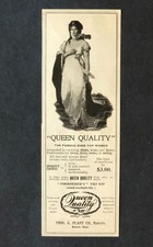 1898 Queen Quality Shoe Advertisement Victorian Woman Fashion Antique Print AD