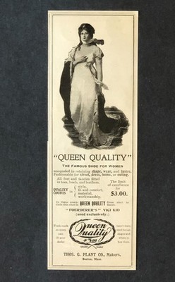 1898 Queen Quality Shoe Advertisement Victorian Woman Fashion Antique Print AD