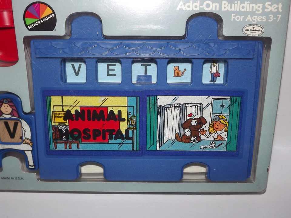 Vintage Scrabble People Play Set Animal Hospital Add-On Building #137 New - Image 4 of 4
