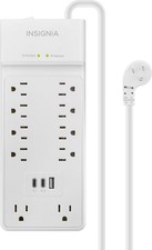 Insignia- 10-Outlet / 2-USB-C / 1-USB 2,400 Joules Surge Protector Strip wi...