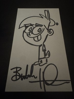 Original Sketch Timmy Turner by Butch Hartman signed index card