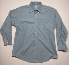 Brooks Brothers Regent Blue Mens Button Down Long Sleeve Shirt 17 34 Stretch