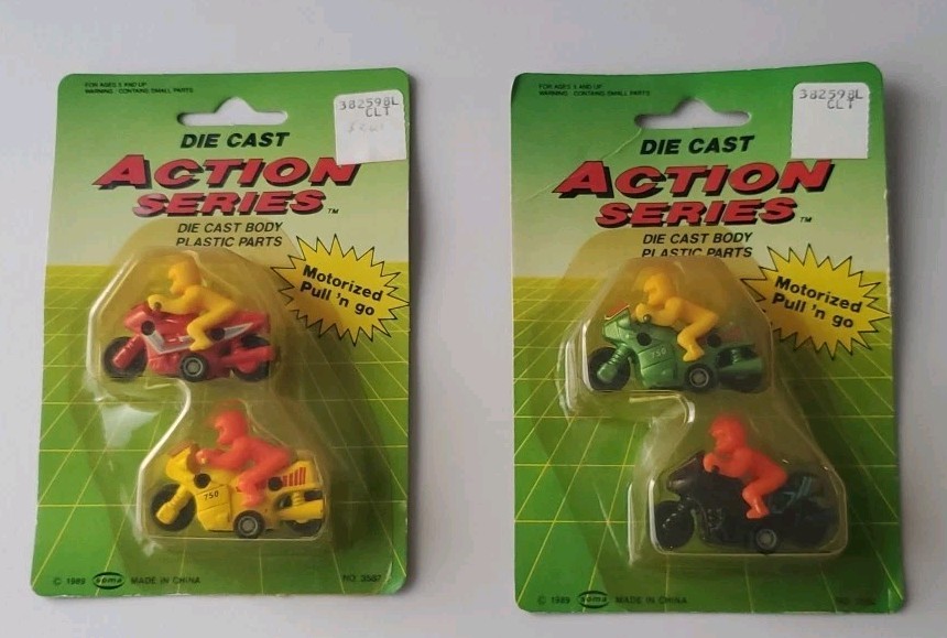 W/ Rider Motorized Pull Back  'n Go Motorcycle Set