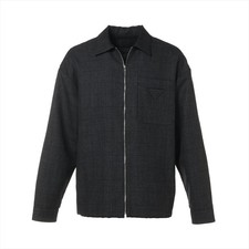 Prada 24 years Wool Shirt dress S Men's Black x Gray SC540 Glenn Check