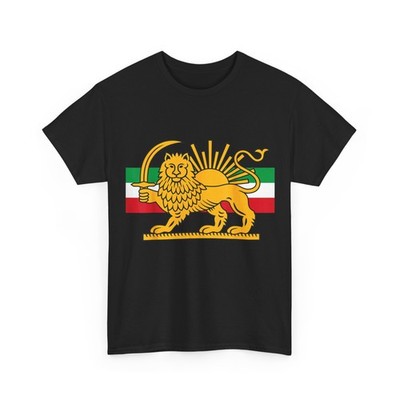 Persia Iran Flag T-Shirt, Shir o Khorshid Lion and Sun Iranian Shirt