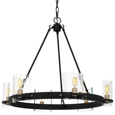 Quoizel GLC5028 Gloucester 6 Light 28"W Ring Chandelier - Black