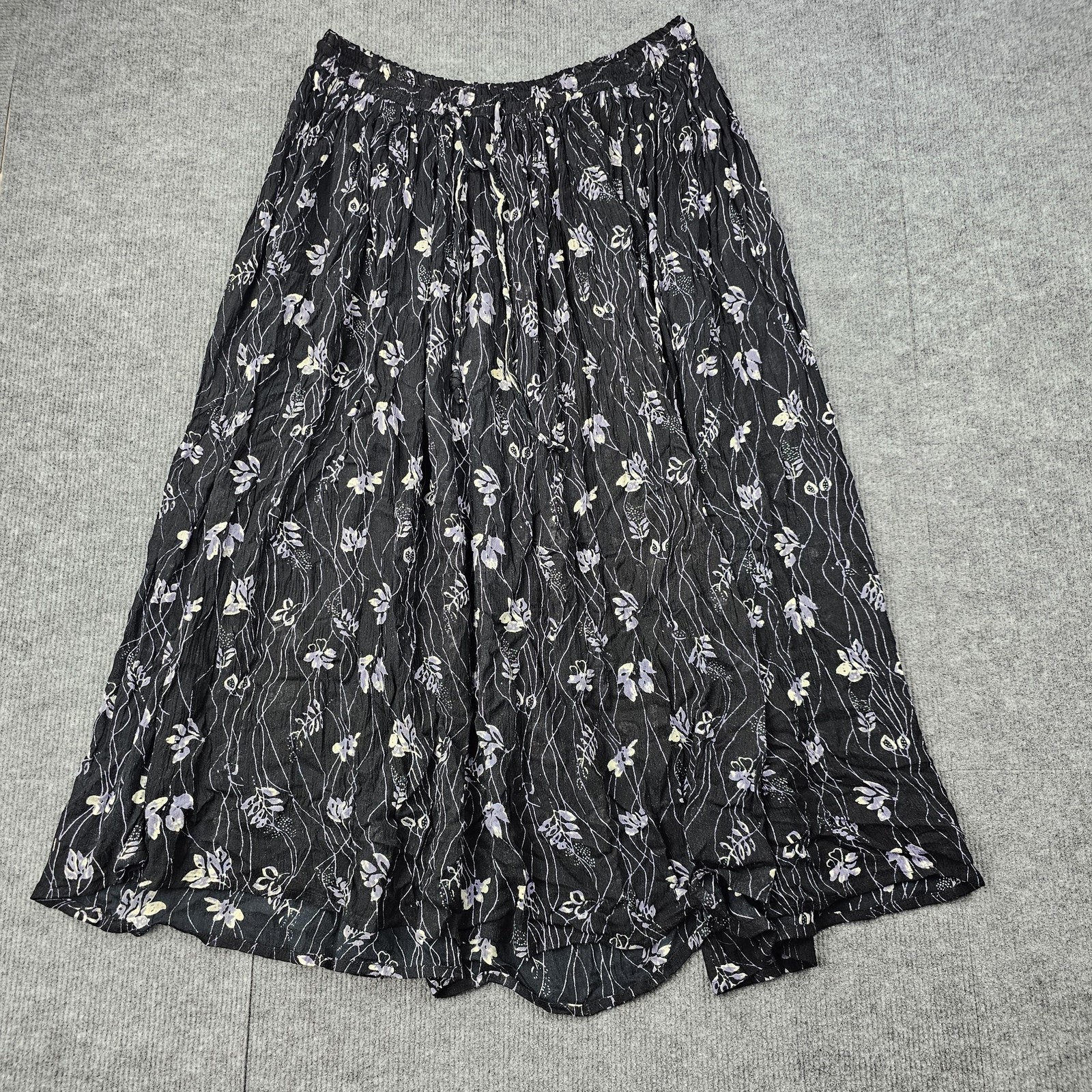 Vintage Unity Casuals Skirt Womens Pull On Cottage Floral Boho Midi Garden Fairy
