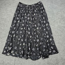 Vintage Unity Casuals Skirt Womens Pull On Cottage Floral Boho Midi Garden Fairy