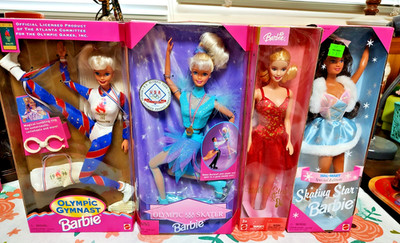 Vintage Barbie Doll Lot of 4 Olympic Gymnast Skater Ballet NRFB Mattel 90s 2000s
