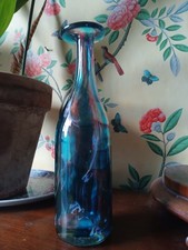 Mdina art glass Vase Bottle Malta hand blown pinks purples mid century