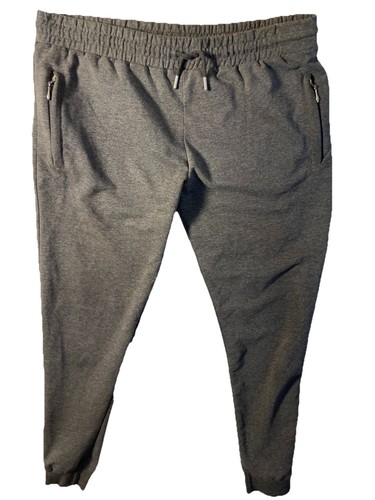 Herren Jogginghose passt 38 39 groß grau 3 Reißverschlusstaschen Kordelzug Sweat Training - Bild 1 von 4