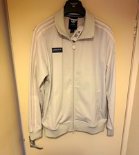 adidas Spezial White Men's Track Jacket L Full Zip Pockets Stand-Up Collar