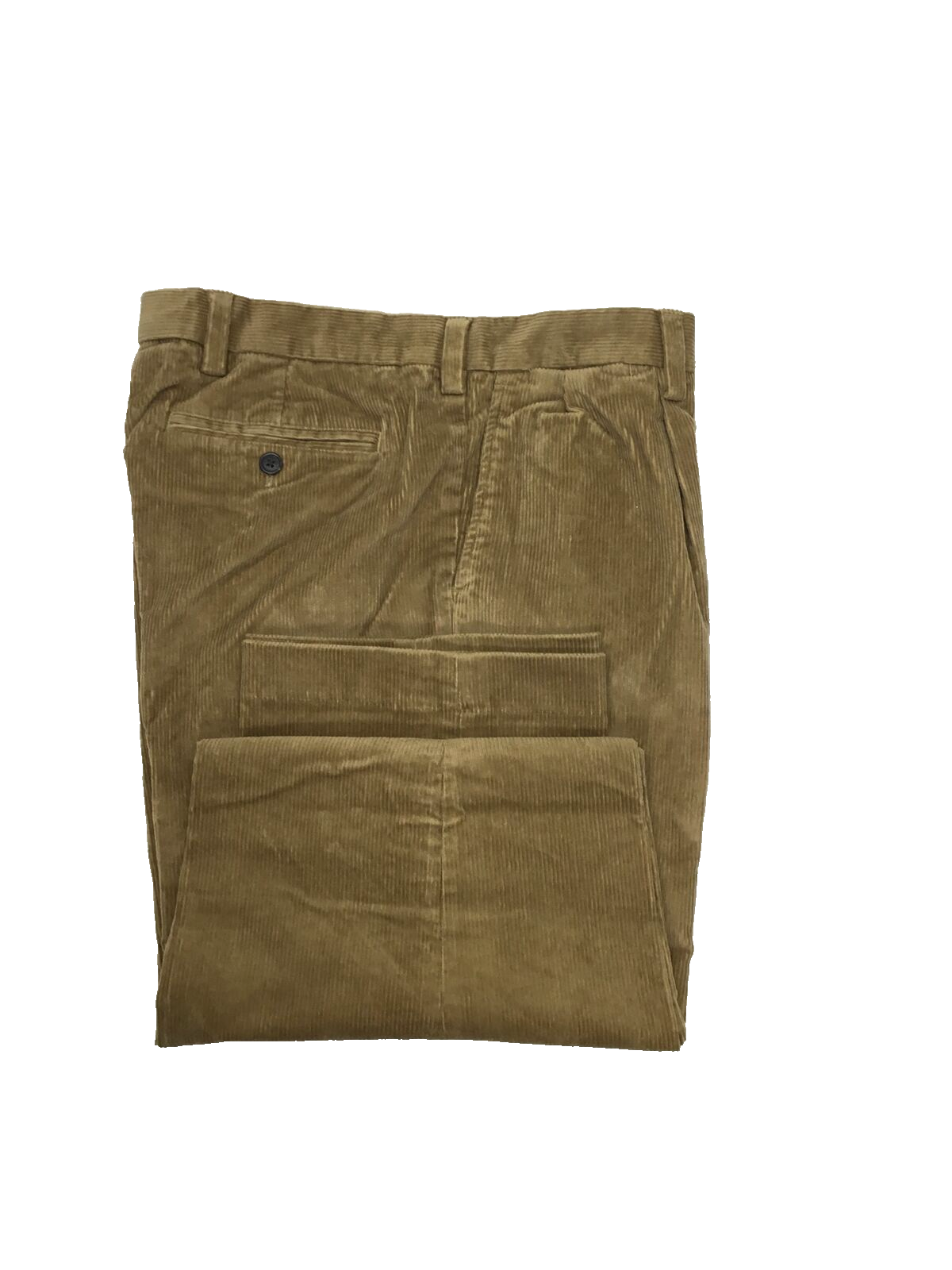 Lands' End Mens Corduroy Pants Straight Pleated ,Field Drab Khaki